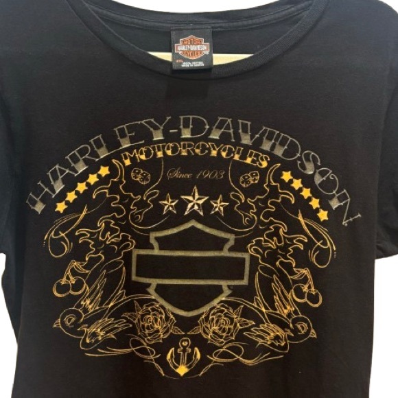 Harley-Davidson Women’s Black Milwaukee Scoop Neck Tee Size 2XL EUC - Picture 1 of 6